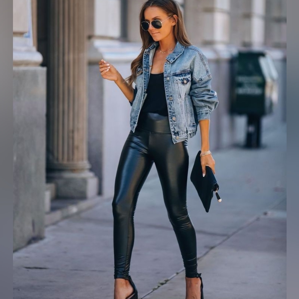 Bebe High Waisted Faux Leather Leggings